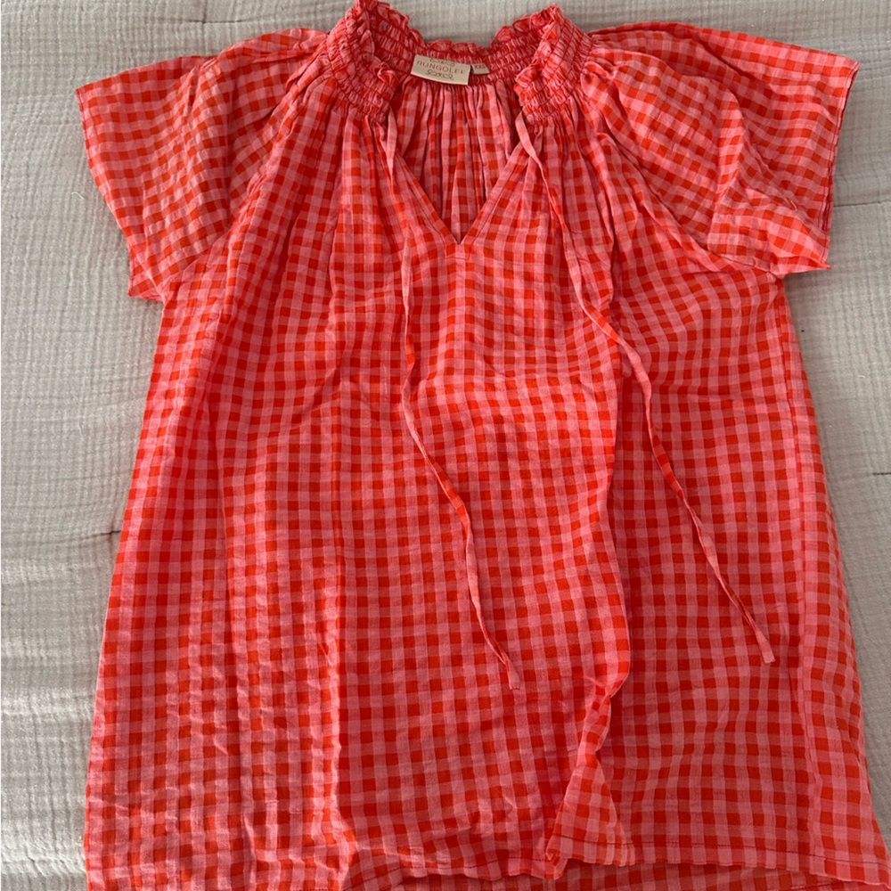 Rungolee Orange and Pink Gingham Blouse
